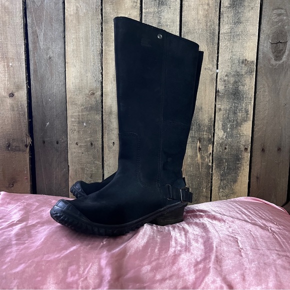 Sorel Slimboot Equestrian Riding Boot, black suede - Picture 2 of 11